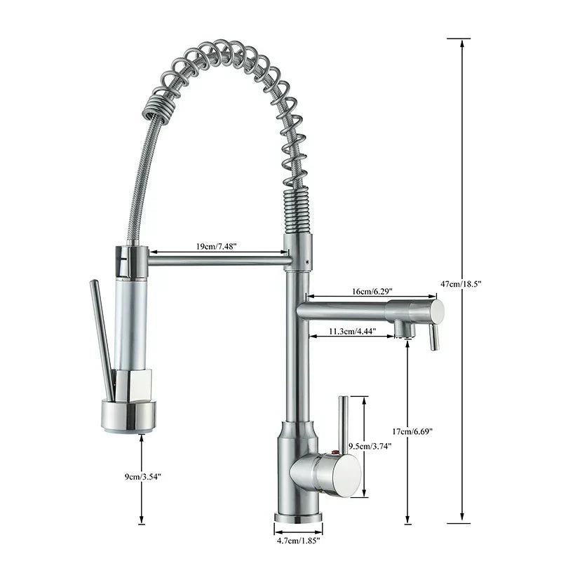 NovaPulse Kitchen Mixer Tap 360° Swivel Brushed Nickel - OpalDwell