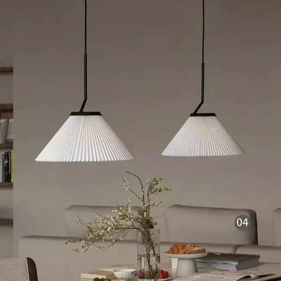 Caelara Soft Pleated Ceiling Pendant Light In Cream - OpalDwell