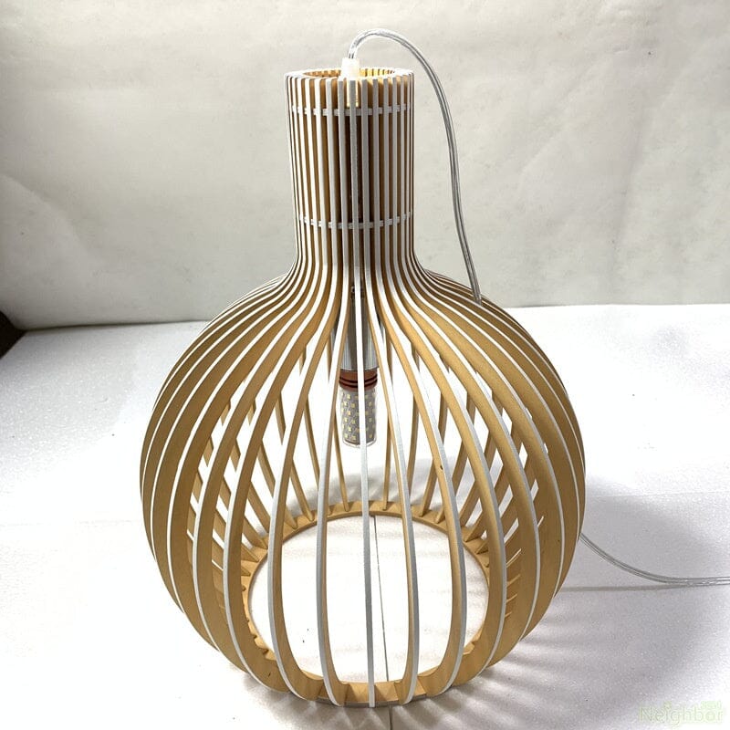 FjordLoom Wood Cage Pendant Light With Adjustable Cord | Birdcage Chandelier OpalDwell