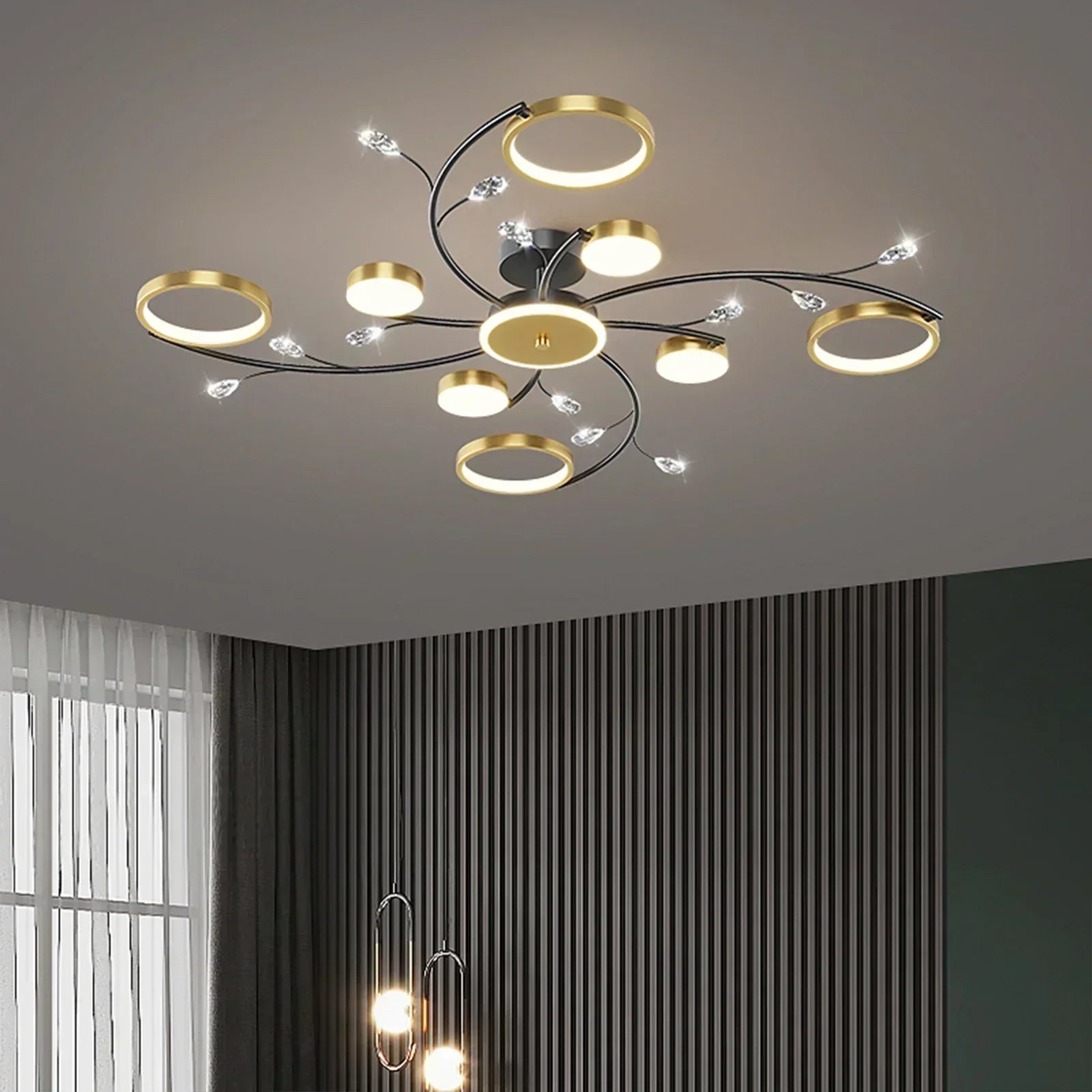 LumaNova Pendant Lamp with Dimmable Ambient LED Lighting - OpalDwell
