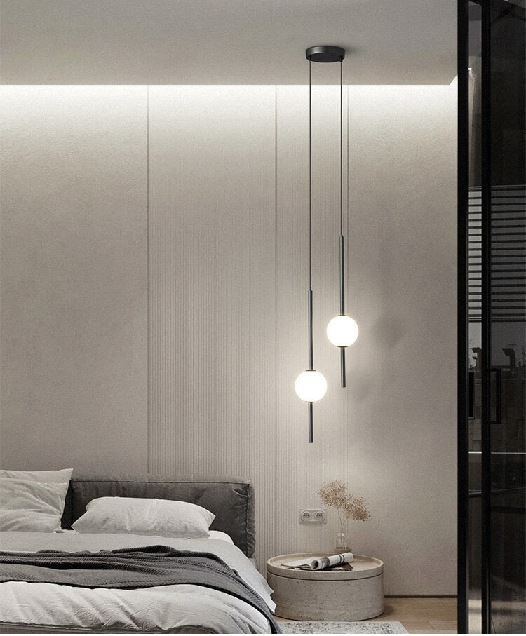 OrionGlow Glass Orb Pendant Lights For Modern Dining Rooms And Bedrooms - OpalDwell
