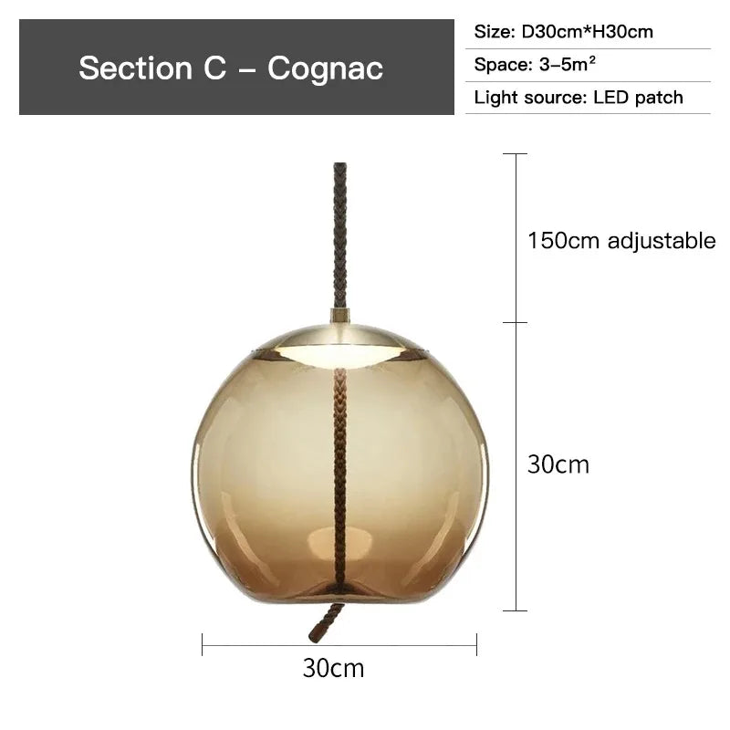 Aurum Glass Design Pendant Light Modern Suspension - OpalDwell