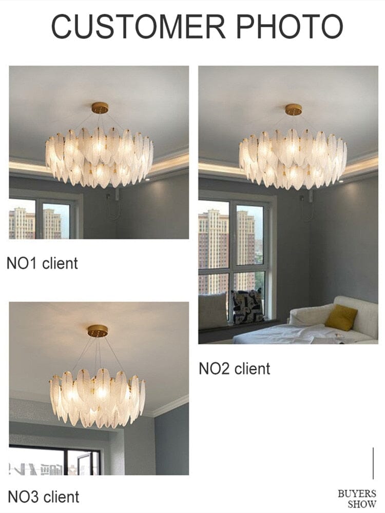 Plumed Chandelier OpalDwell