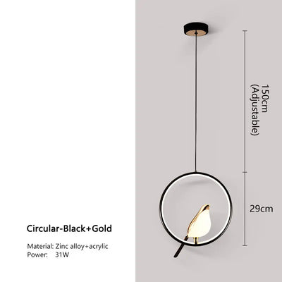 LyraNova Black LED Pendant Light Indoor Ceiling Chandelier - OpalDwell