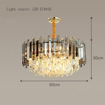Liora Round LED Lamp With Golden Crystal - OpalDwell