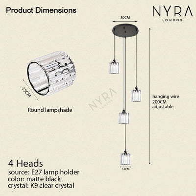 Liora | Crystal Drop Chandelier - OpalDwell