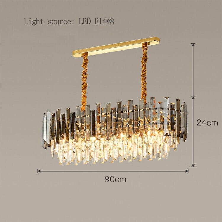 Liora Round LED Lamp With Golden Crystal - OpalDwell