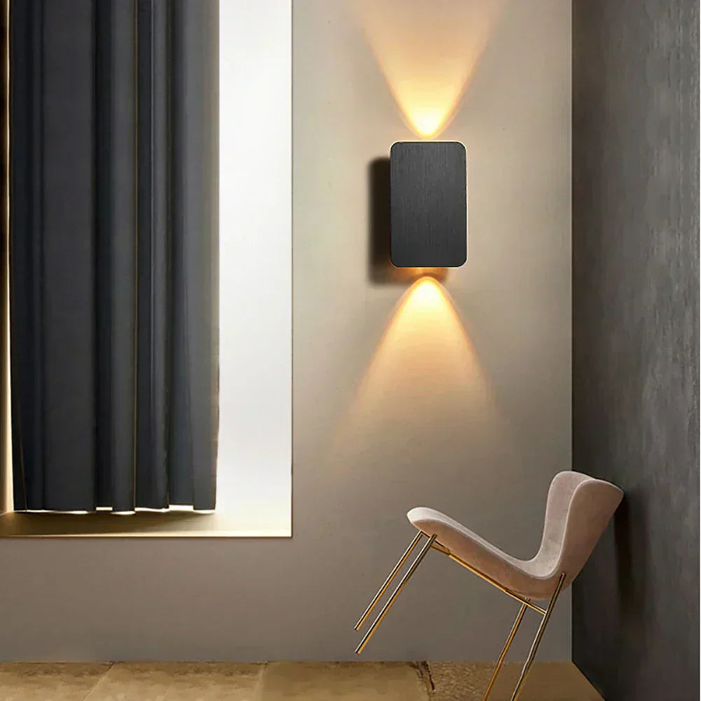NovaLine Dual Head LED Sconce Up Down Wall Light in Black - OpalDwell
