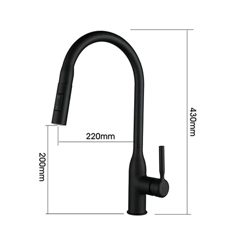 FlowNova Kitchen Mixer Tap with Pull-Out Hand Shower - OpalDwell