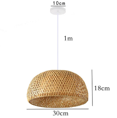 KiraBamboo Knit Pendant Light Chinese-Inspired Handcrafted - OpalDwell