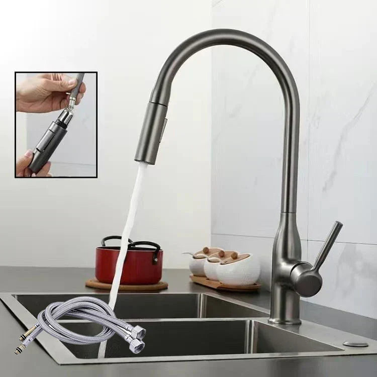 FlowNova Kitchen Mixer Tap with Pull-Out Hand Shower - OpalDwell