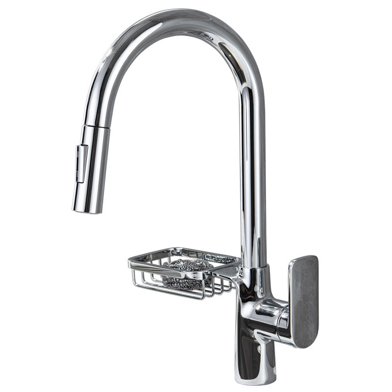 Single-Lever Kitchen Faucet With Pull-Down Sprayer, Hot And Cold | OpalDwell OpalDwell