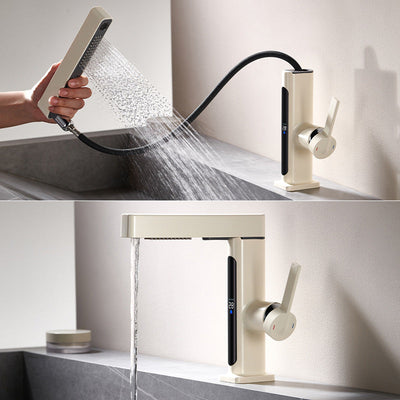 Alyra Single-Hole Pull-Out Faucet With Temperature Readout | OpalDwell OpalDwell