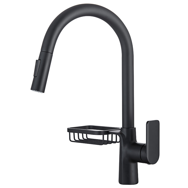 Single-Lever Kitchen Faucet With Pull-Down Sprayer, Hot And Cold | OpalDwell OpalDwell