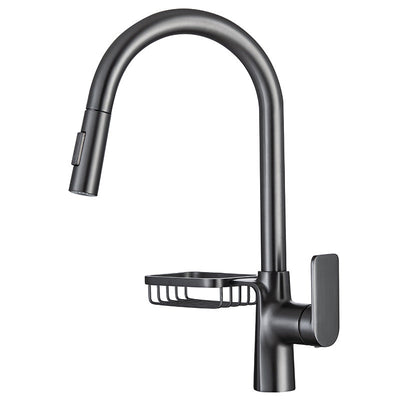 Single-Lever Kitchen Faucet With Pull-Down Sprayer, Hot And Cold | OpalDwell OpalDwell