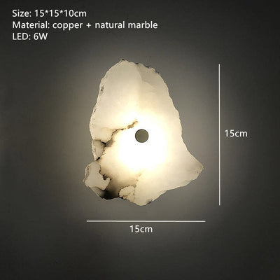 Aurora Marble LED Wall Sconce With Copper Accents Elegant - OpalDwell