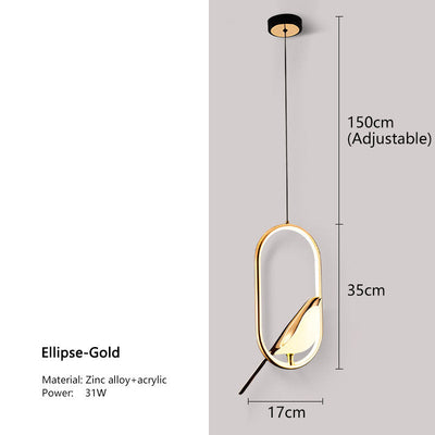 LyraNova Black LED Pendant Light Indoor Ceiling Chandelier - OpalDwell
