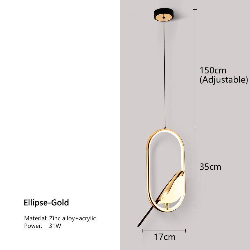LyraNova Black LED Pendant Light Indoor Ceiling Chandelier - OpalDwell
