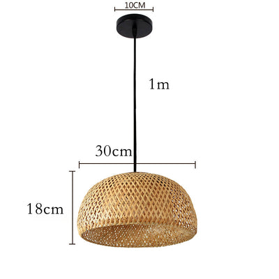 KiraBamboo Knit Pendant Light Chinese-Inspired Handcrafted - OpalDwell