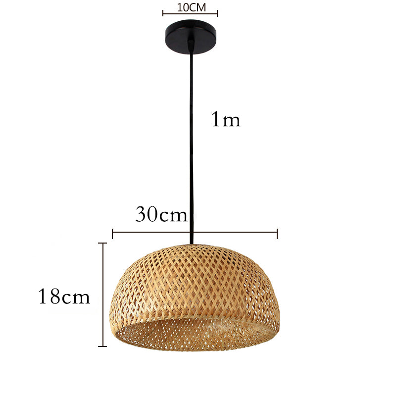 KiraBamboo Knit Pendant Light Chinese-Inspired Handcrafted - OpalDwell