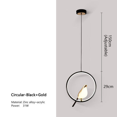 LyraNova Black LED Pendant Light Indoor Ceiling Chandelier - OpalDwell