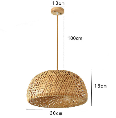 KiraBamboo Knit Pendant Light Chinese-Inspired Handcrafted - OpalDwell