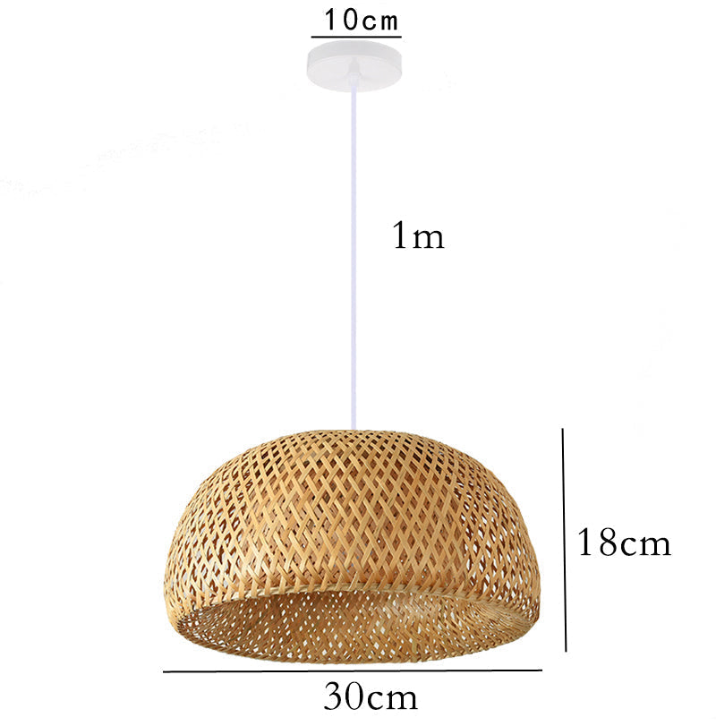 KiraBamboo Knit Pendant Light Chinese-Inspired Handcrafted - OpalDwell