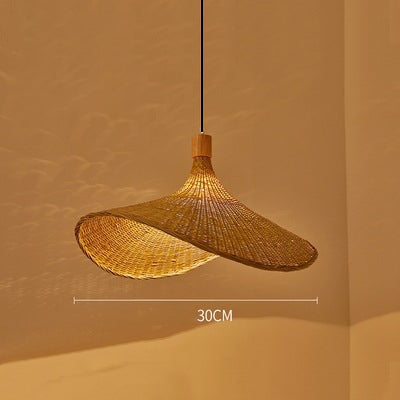 KiraBamboo Knit Pendant Light Chinese-Inspired Handcrafted - OpalDwell