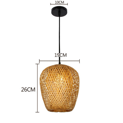 KiraBamboo Knit Pendant Light Chinese-Inspired Handcrafted - OpalDwell