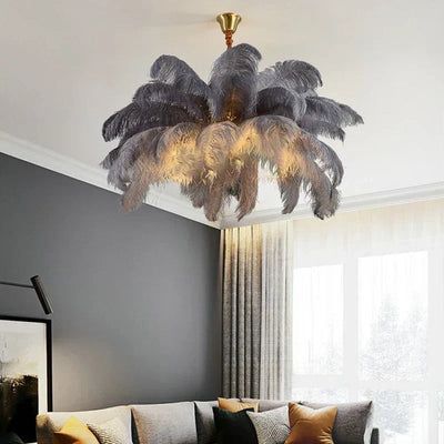 AstraFeather Pendant Chandelier Handcrafted Modern Light OpalDwell