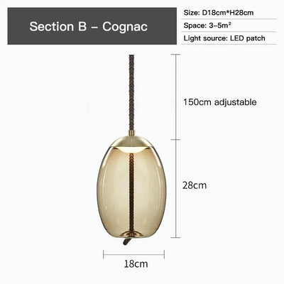 Aurum Glass Design Pendant Light Modern Suspension - OpalDwell