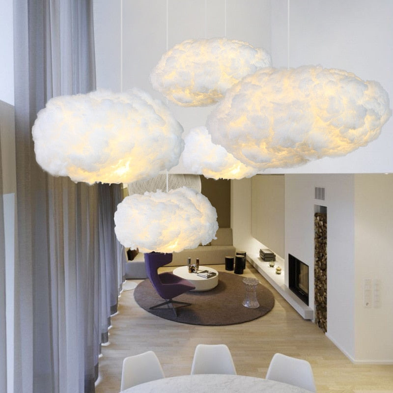 LumaCloud Diffused Cotton Ceiling Pendant Light Glow OpalDwell