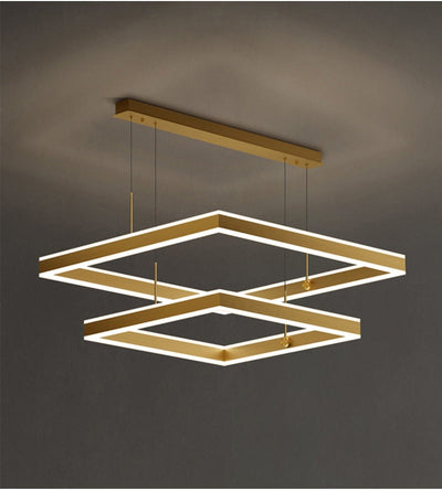 AstraLuxe Modern Square LED Chandelier for Living Room - OpalDwell