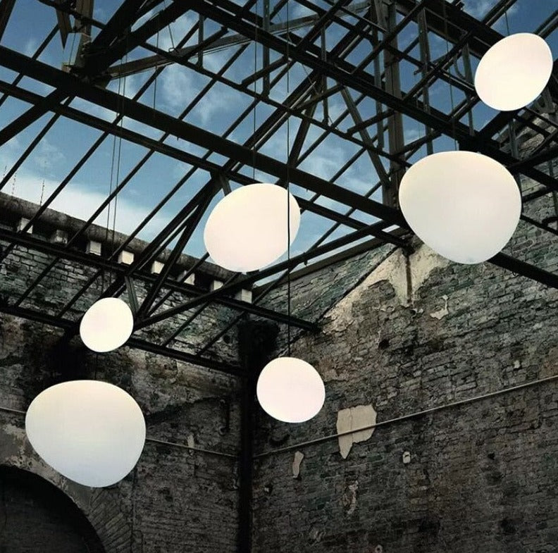 LumaVerde Glass Pendant Light Hand Blown Organic Form OpalDwell