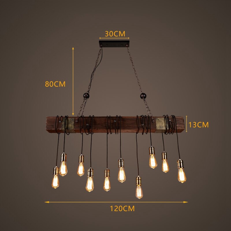 Vintage Industrial Wood LED Ceiling Light | OpalDwell OpalDwell