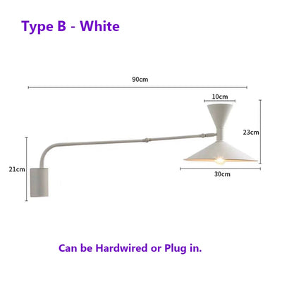 NovaSwing Wall Lamp Plug In Swing Arm for Bedroom Decor - OpalDwell