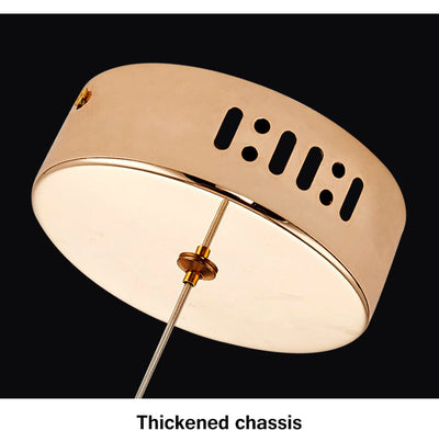 Aurelia Gold LED Crystal Round Pendant Hanging Light - OpalDwell