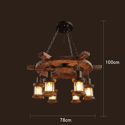 Vintage Industrial Wood LED Ceiling Light | OpalDwell OpalDwell