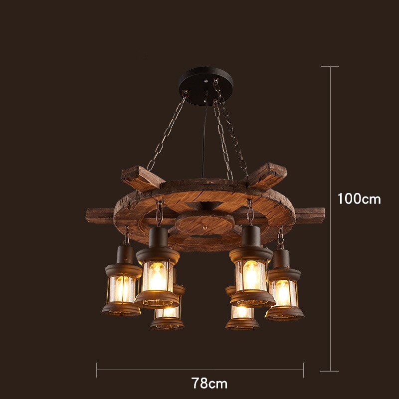 Vintage Industrial Wood LED Ceiling Light | OpalDwell OpalDwell