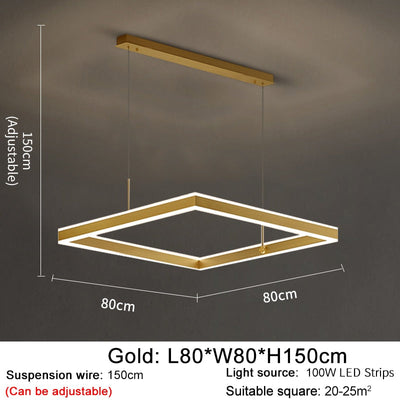 AstraLuxe Modern Square LED Chandelier for Living Room - OpalDwell
