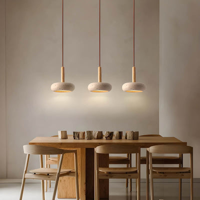 LustreStone Travertine Pendant Lamp for Any Room Warm Glow - OpalDwell