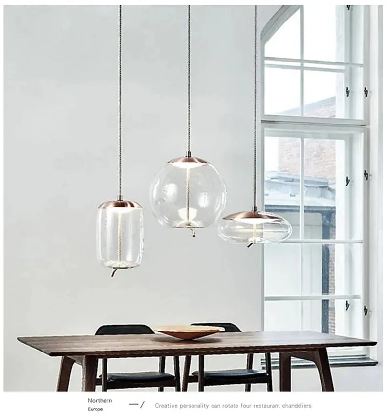 Aurum Glass Design Pendant Light Modern Suspension - OpalDwell