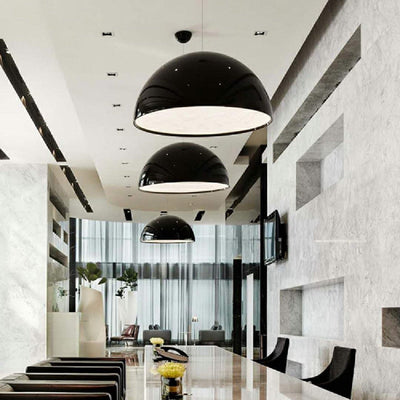 Solara Ember Dining Room Mid-Century Pendant Light With Dimmable LED Glow OpalDwell
