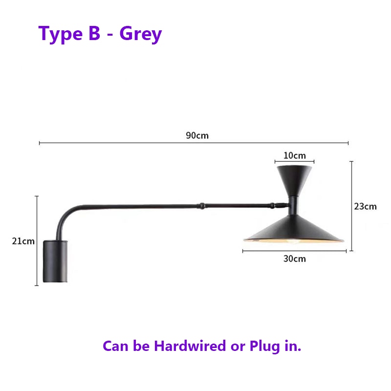NovaSwing Wall Lamp Plug In Swing Arm for Bedroom Decor - OpalDwell