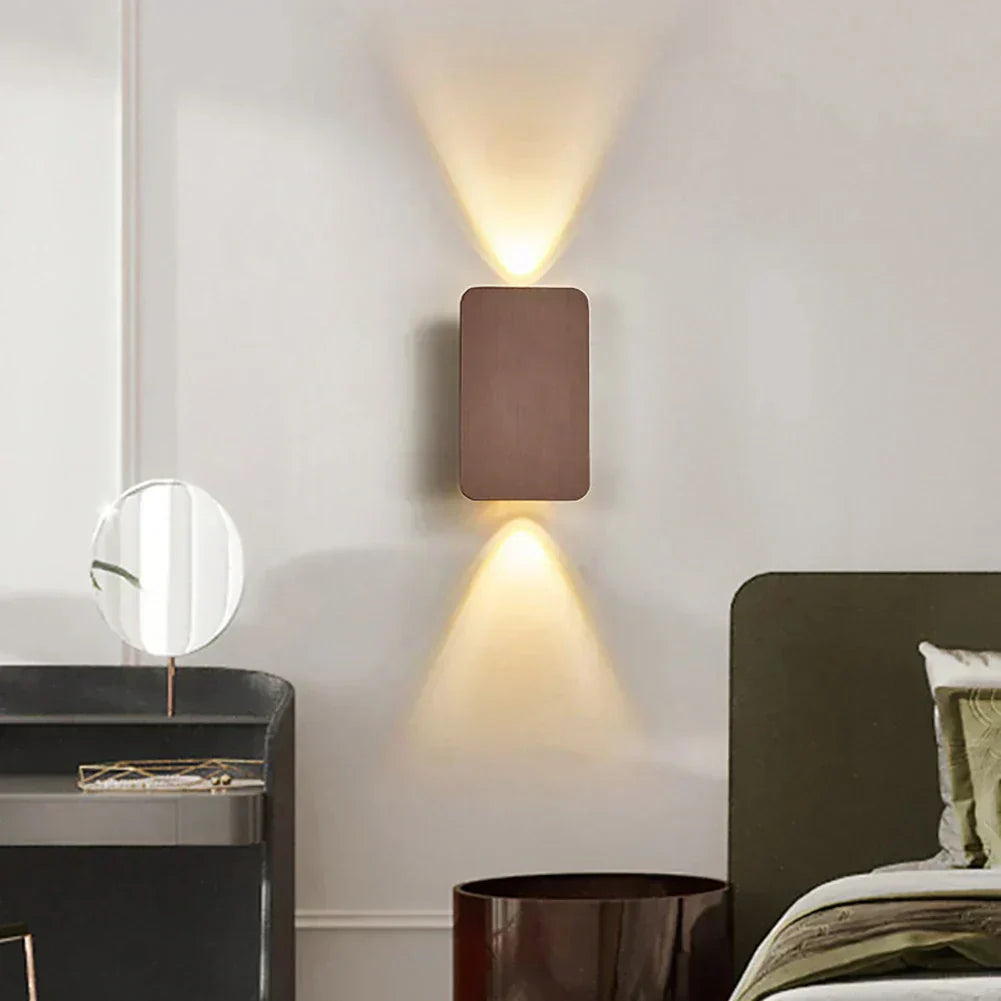 NovaLine Dual Head LED Sconce Up Down Wall Light in Black - OpalDwell
