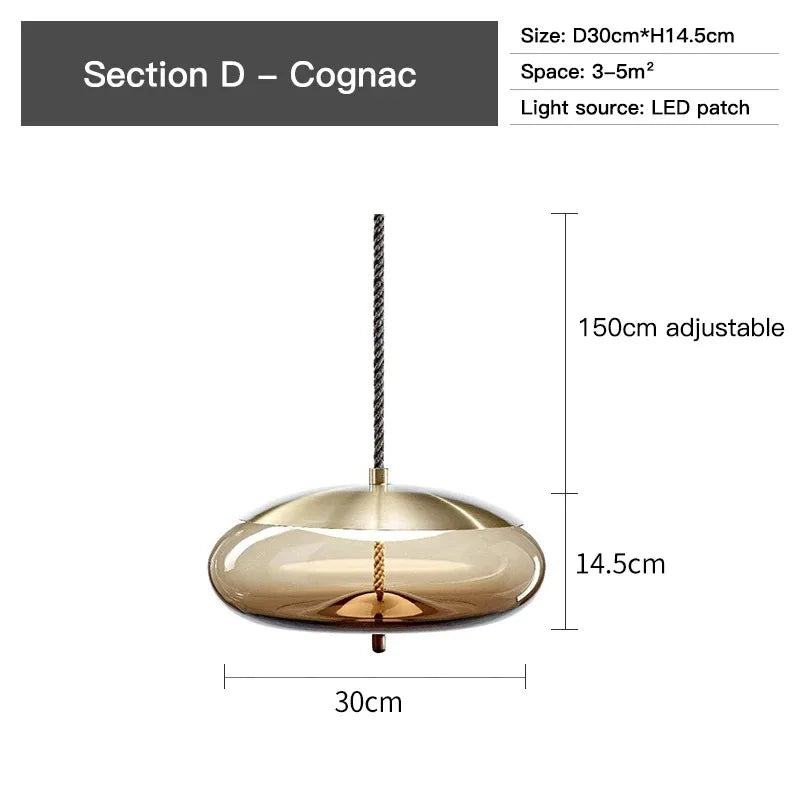 Aurum Glass Design Pendant Light Modern Suspension - OpalDwell