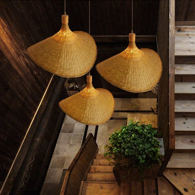 KiraBamboo Knit Pendant Light Chinese-Inspired Handcrafted - OpalDwell