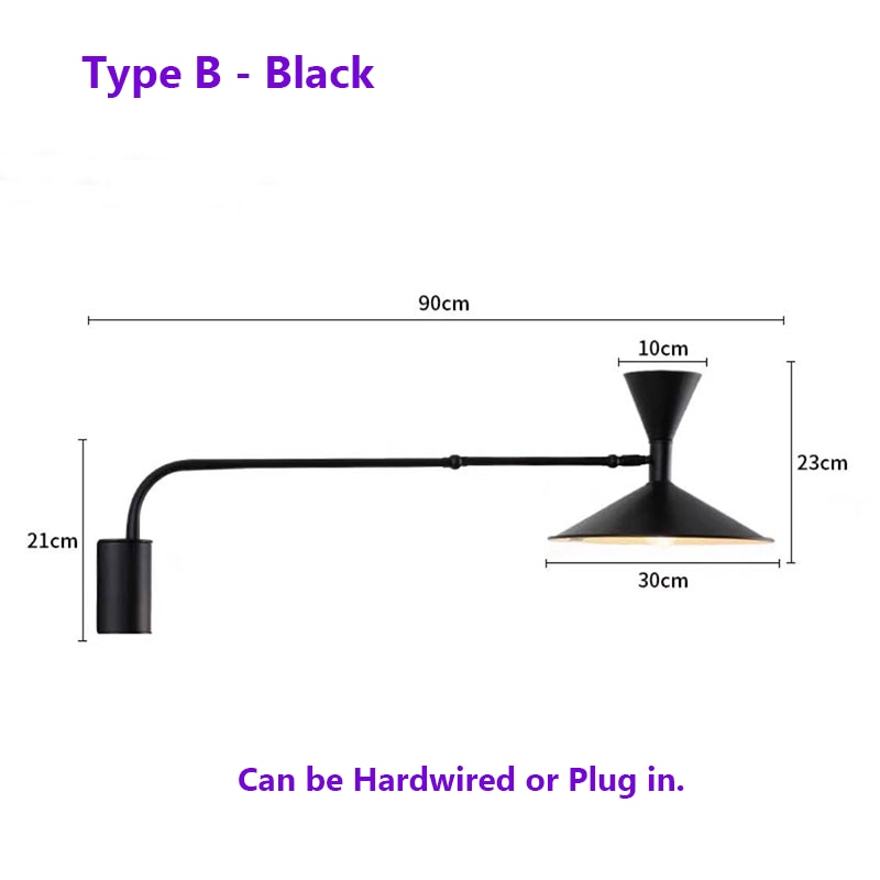 NovaSwing Wall Lamp Plug In Swing Arm for Bedroom Decor - OpalDwell