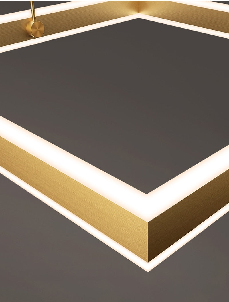AstraLuxe Modern Square LED Chandelier for Living Room - OpalDwell