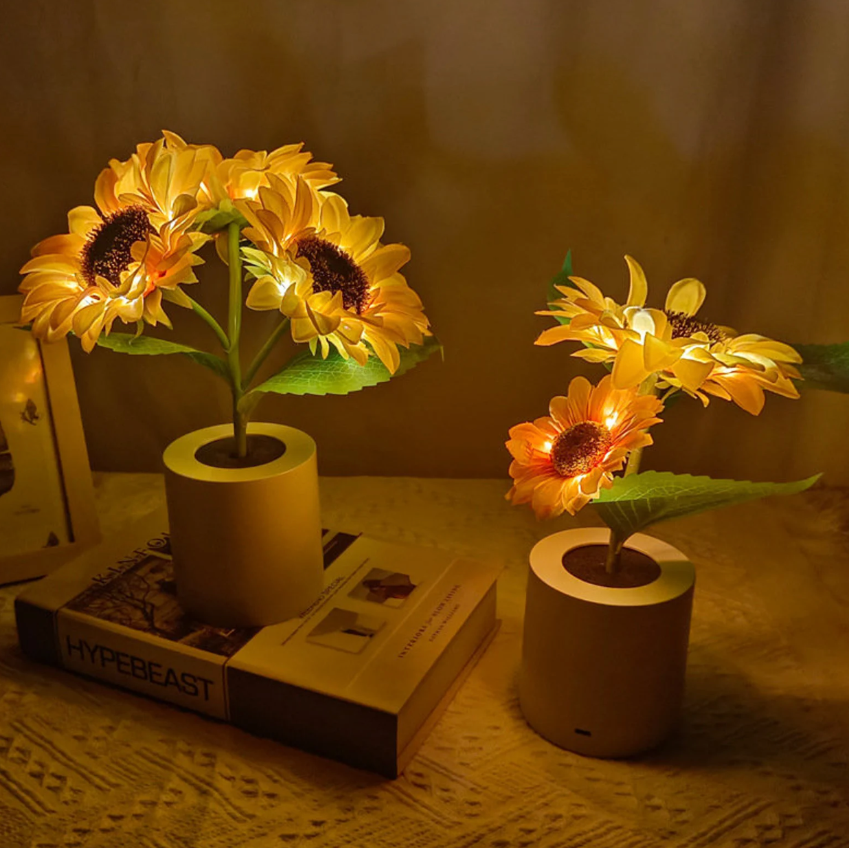 Cosy Sunflower Lamp For Any Room With Cordless Light - OpalDwell